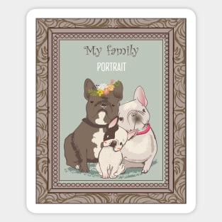 Bulldog Family Sticker